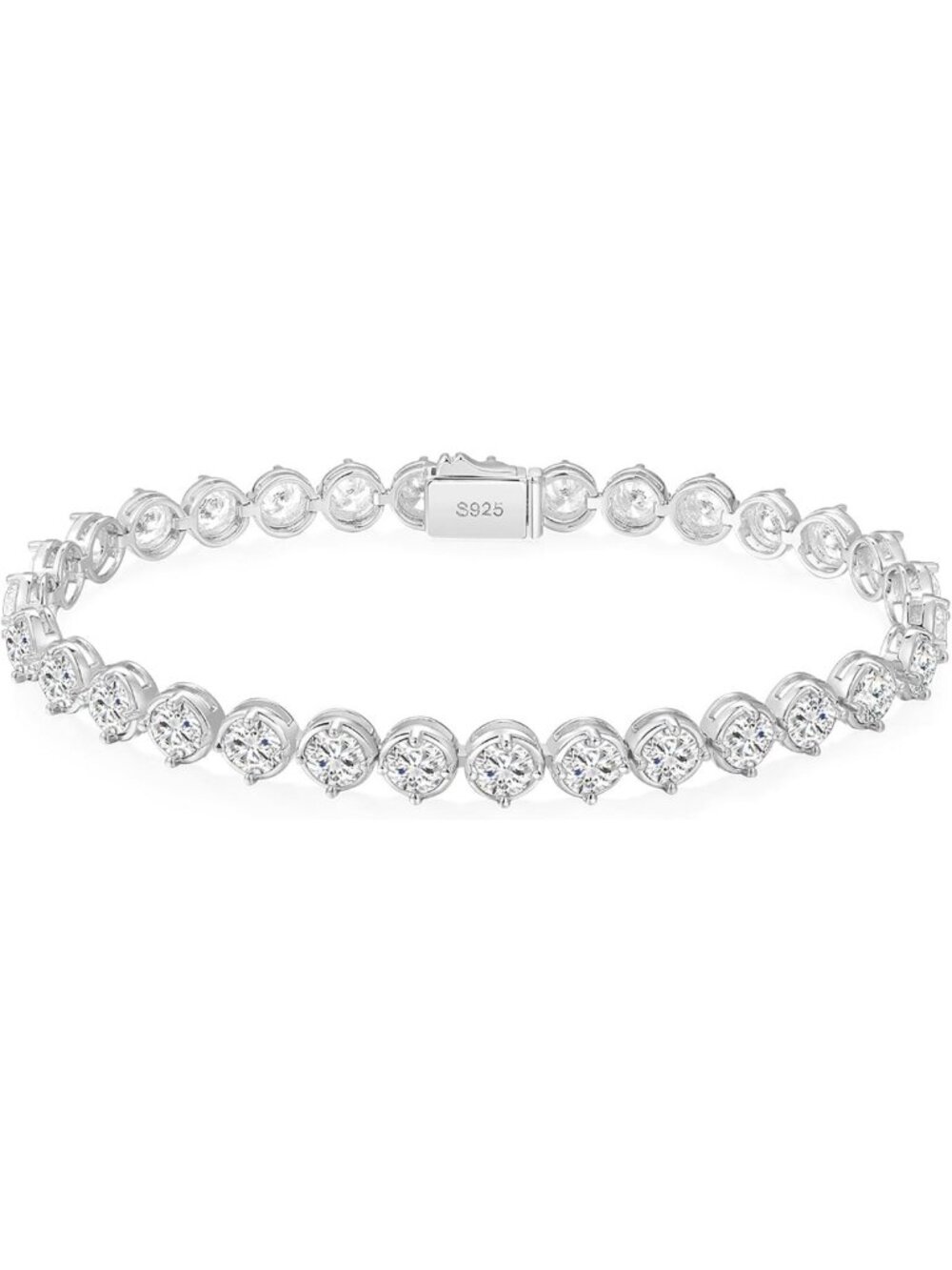 Luxury Moissanite Tennis Bracelet, 14K Gold Plated, Classic Bezel Set, Sizes